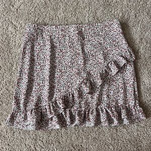 floral ruffle skirt